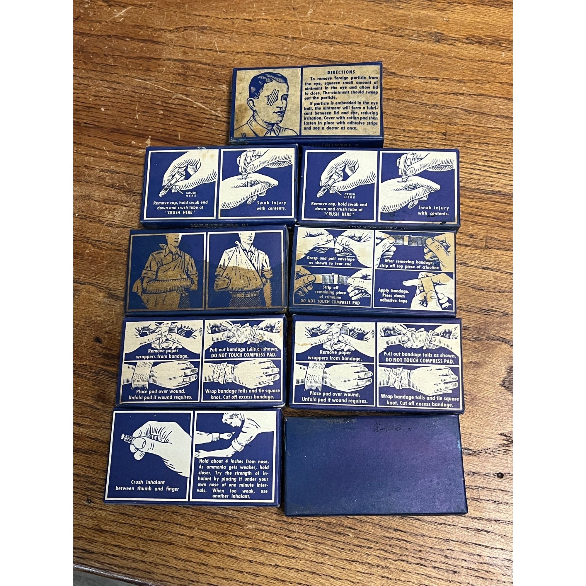 Vintage MSA Mine Safety Appliances Co. First Aid Boxes Bandages Mining Lot (9)
