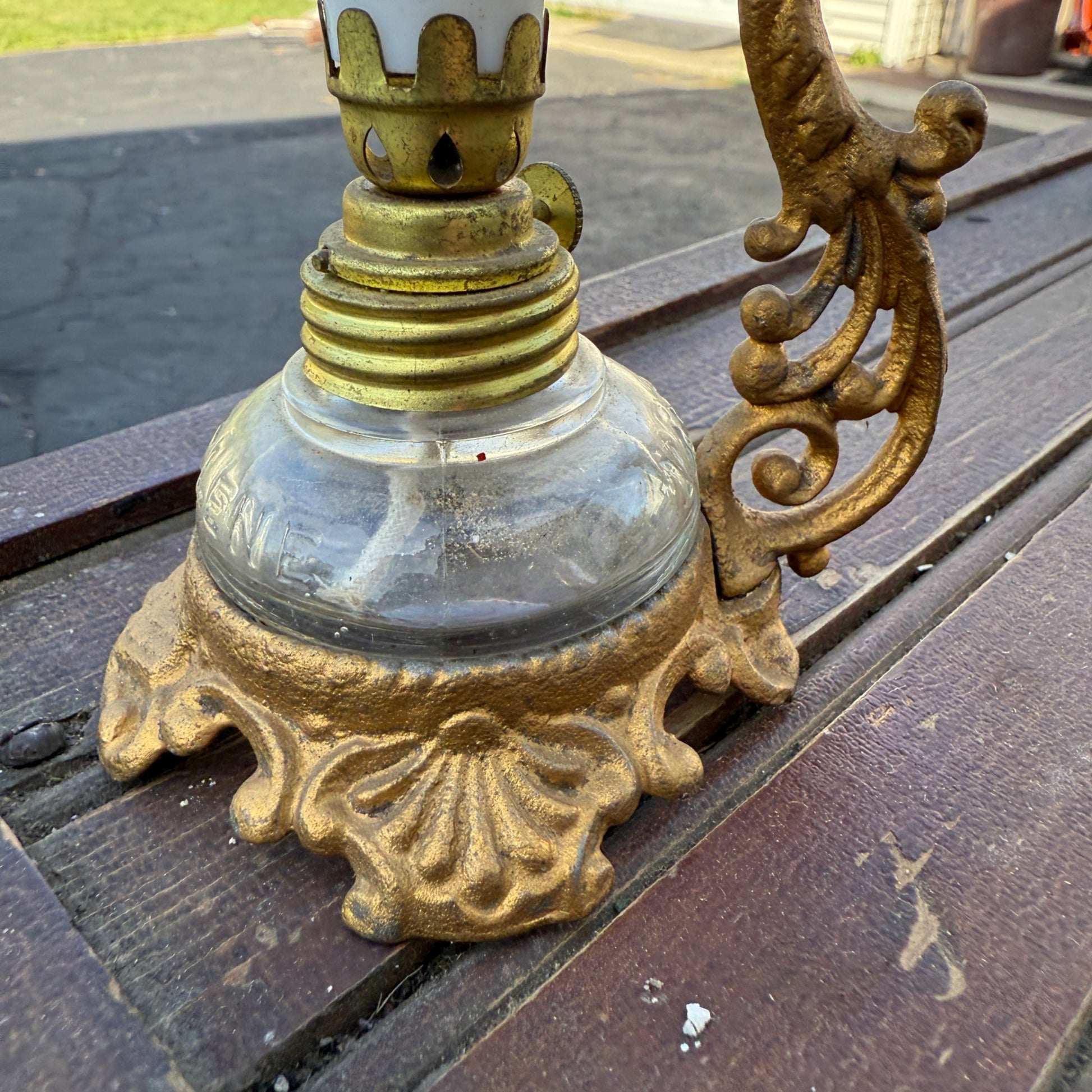 Vtg ANTIQUE 1800'S BRASS VAPO CRESOLENE VAPORIZER MEDICAL OIL LAMP