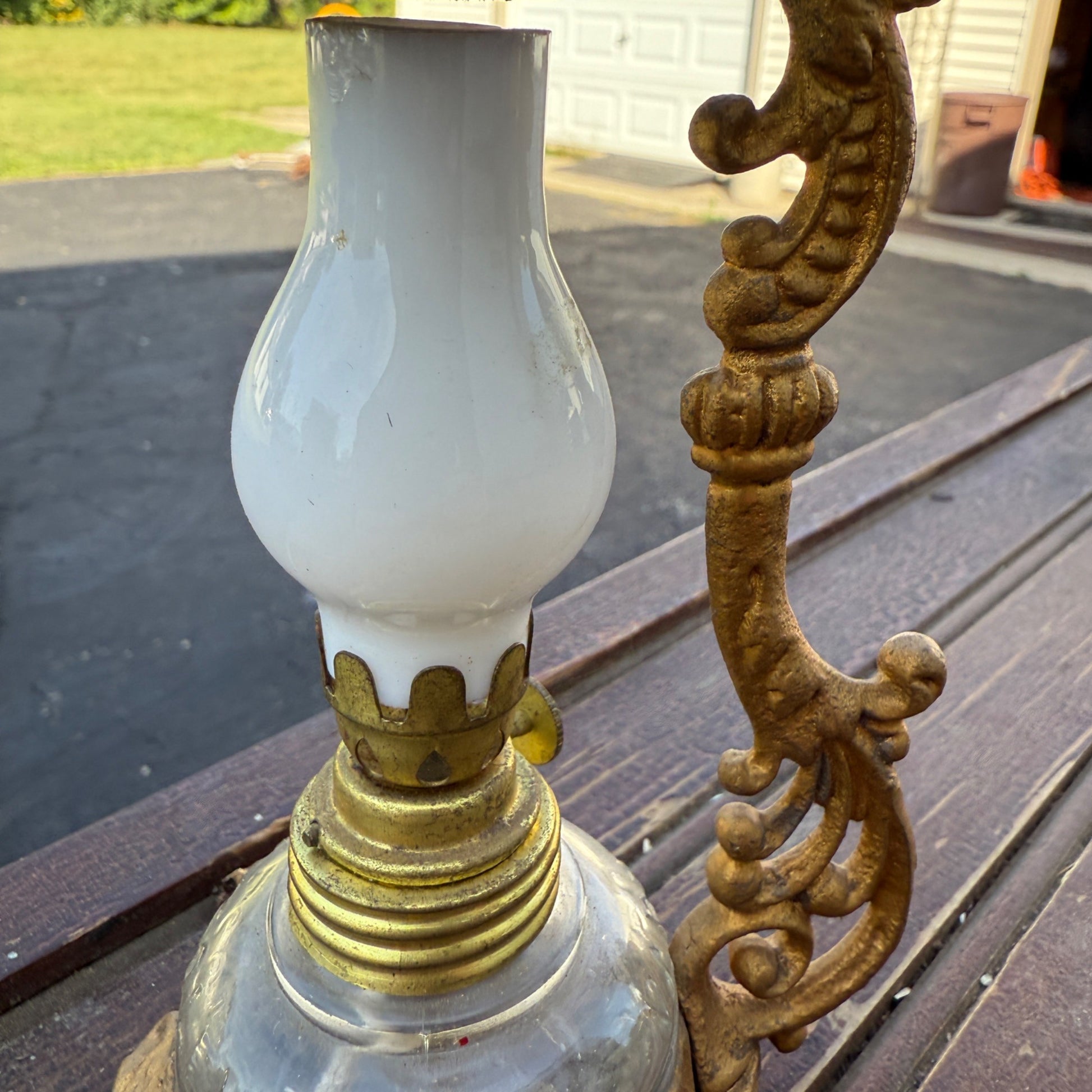 Vtg ANTIQUE 1800'S BRASS VAPO CRESOLENE VAPORIZER MEDICAL OIL LAMP