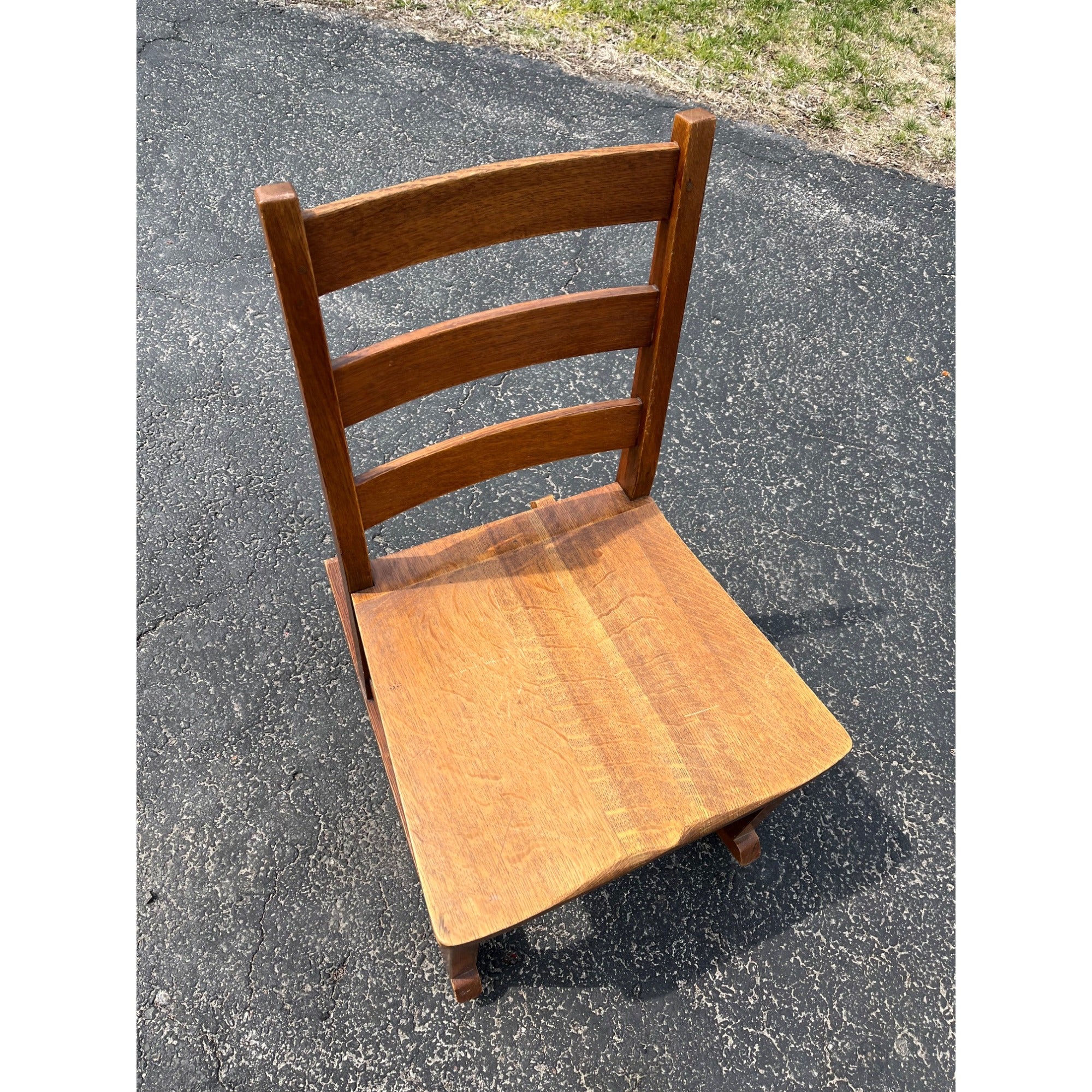 Original Signed L&JG Stickley Sewing Rocker Arts & Crafts Mission Chair