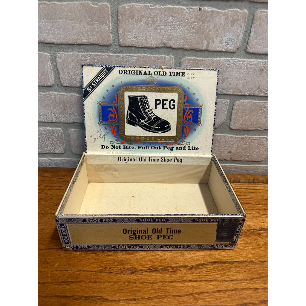 Vintage Old Time Shoe Peg Cigar Box Advertising Display PA Pennsylvania