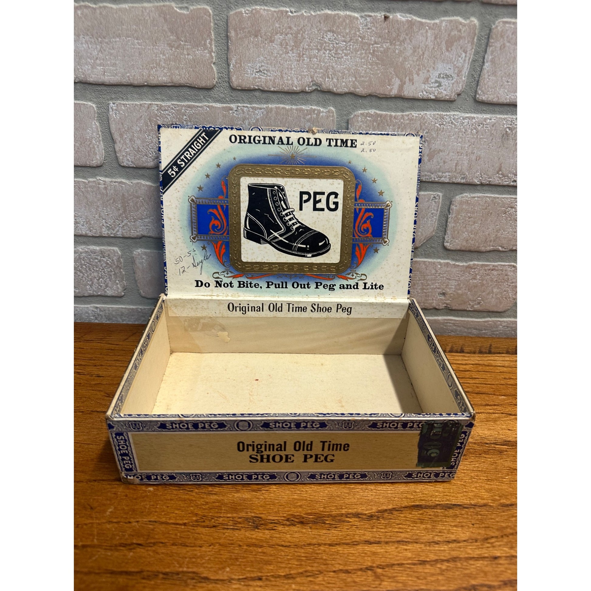 Vintage Old Time Shoe Peg Cigar Box Advertising Display PA Pennsylvania