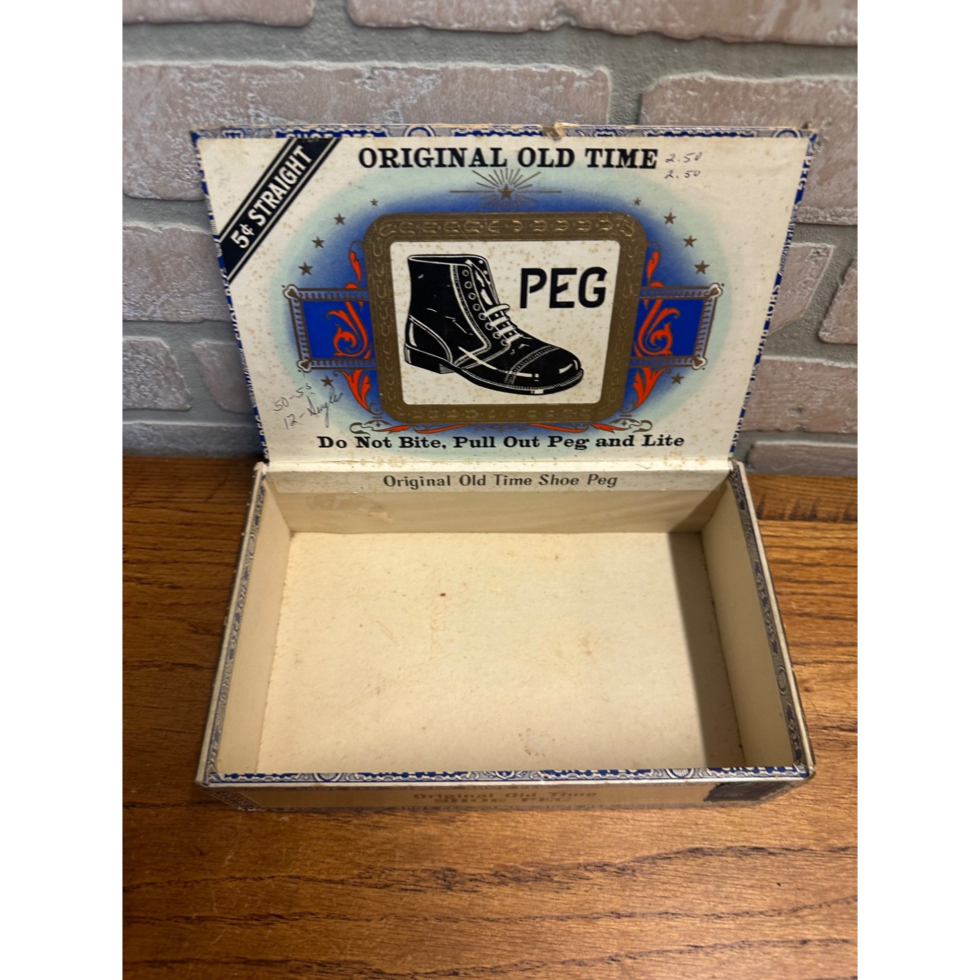 Vintage Old Time Shoe Peg Cigar Box Advertising Display PA Pennsylvania