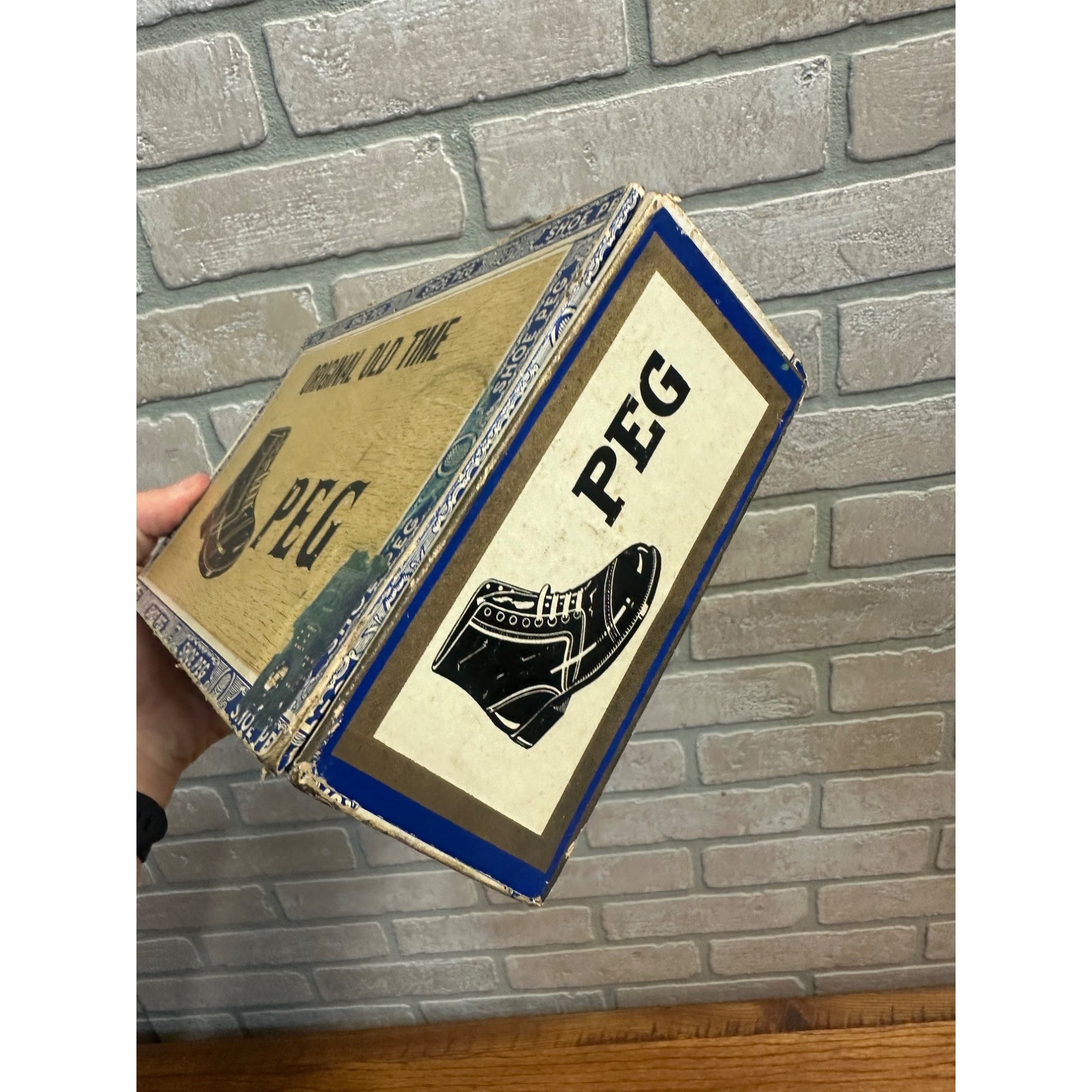 Vintage Old Time Shoe Peg Cigar Box Advertising Display PA Pennsylvania
