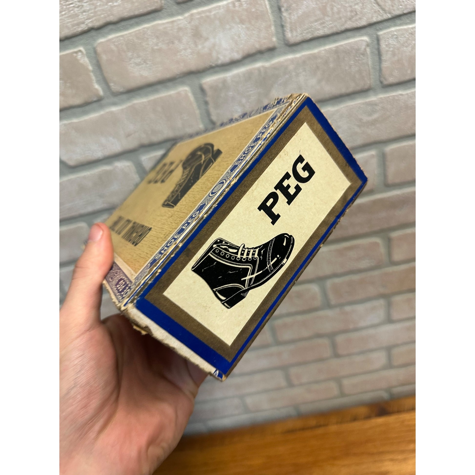 Vintage Old Time Shoe Peg Cigar Box Advertising Display PA Pennsylvania
