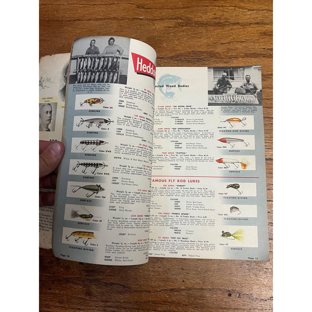 1954 Heddon Fishing Tackle Catalogue, Pamphlet and Walleye Heddon Print