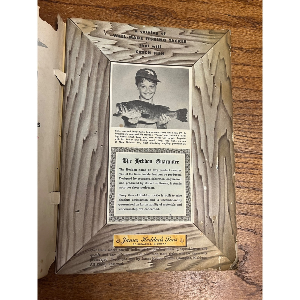 1954 Heddon Fishing Tackle Catalogue, Pamphlet and Walleye Heddon Print
