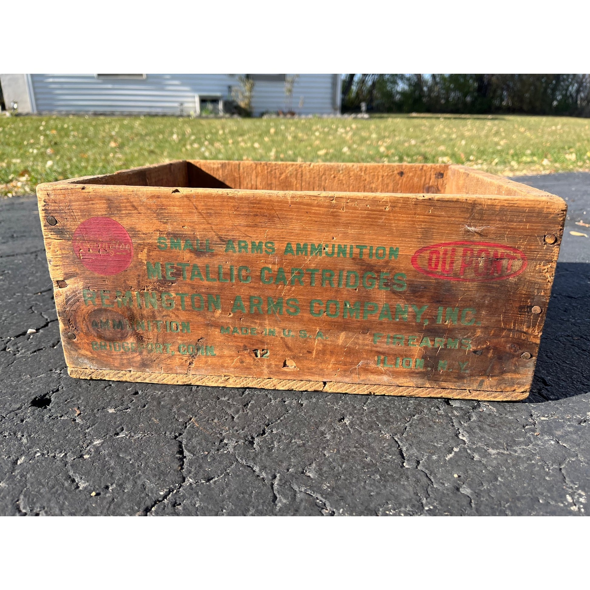 Vintage Remington Arms Wooden Ammo Box Crate .22 Long Shot DuPont Kleanbore