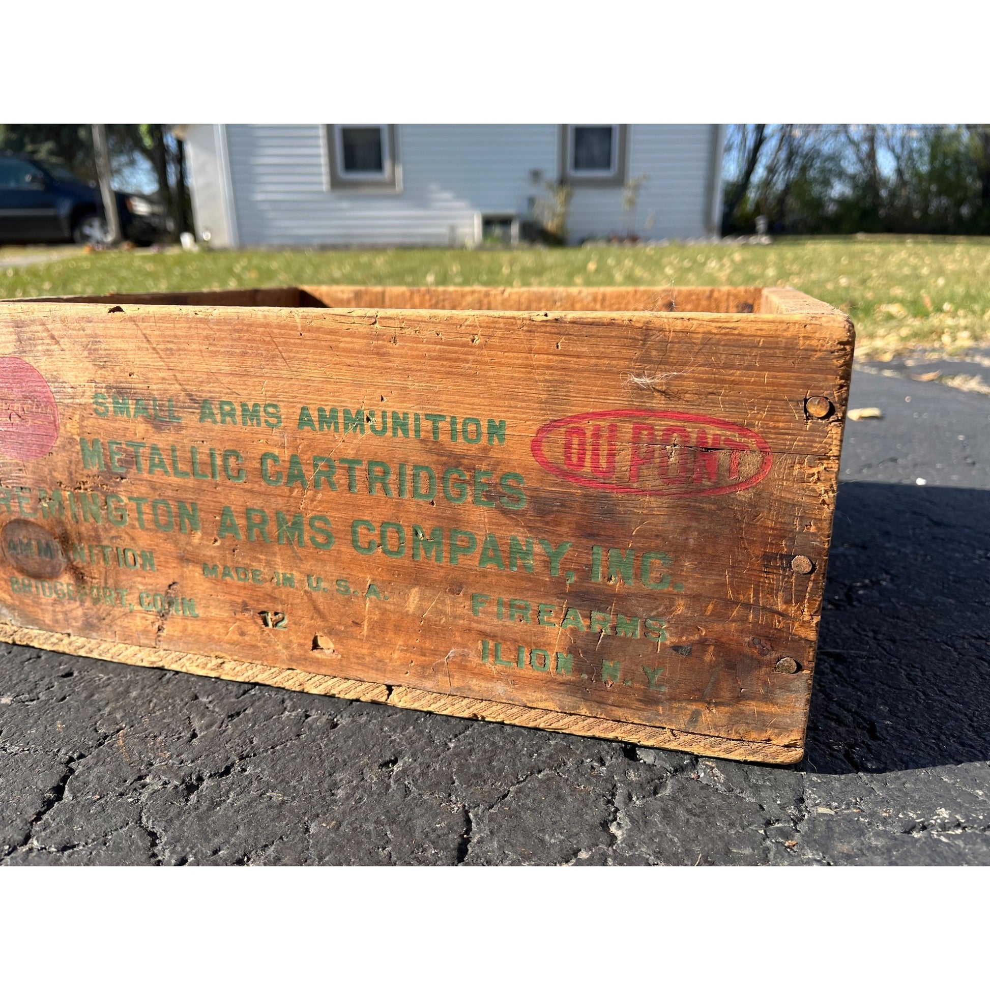 Vintage Remington Arms Wooden Ammo Box Crate .22 Long Shot DuPont Kleanbore