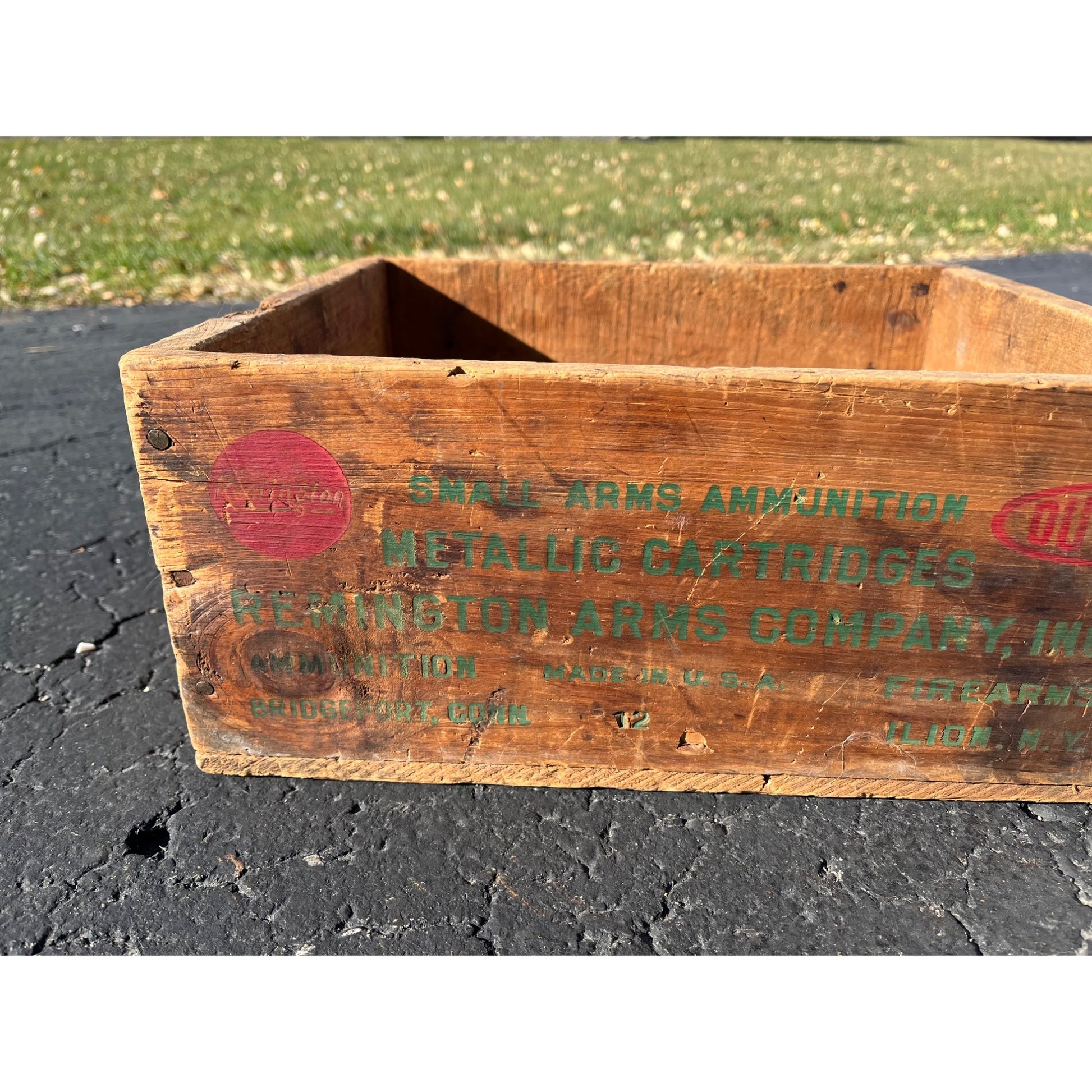 Vintage Remington Arms Wooden Ammo Box Crate .22 Long Shot DuPont Kleanbore