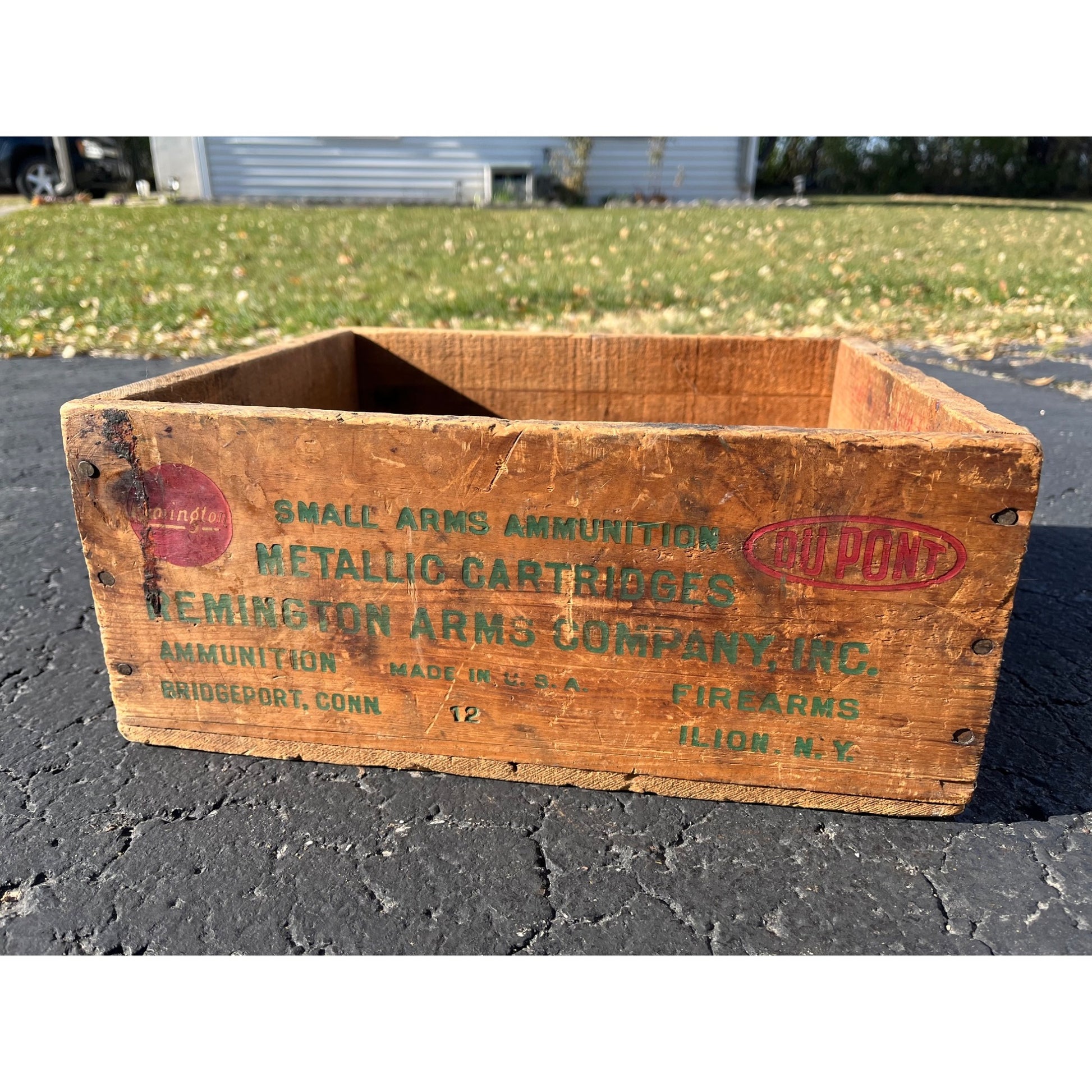 Vintage Remington Arms Wooden Ammo Box Crate .22 Long Shot DuPont Kleanbore