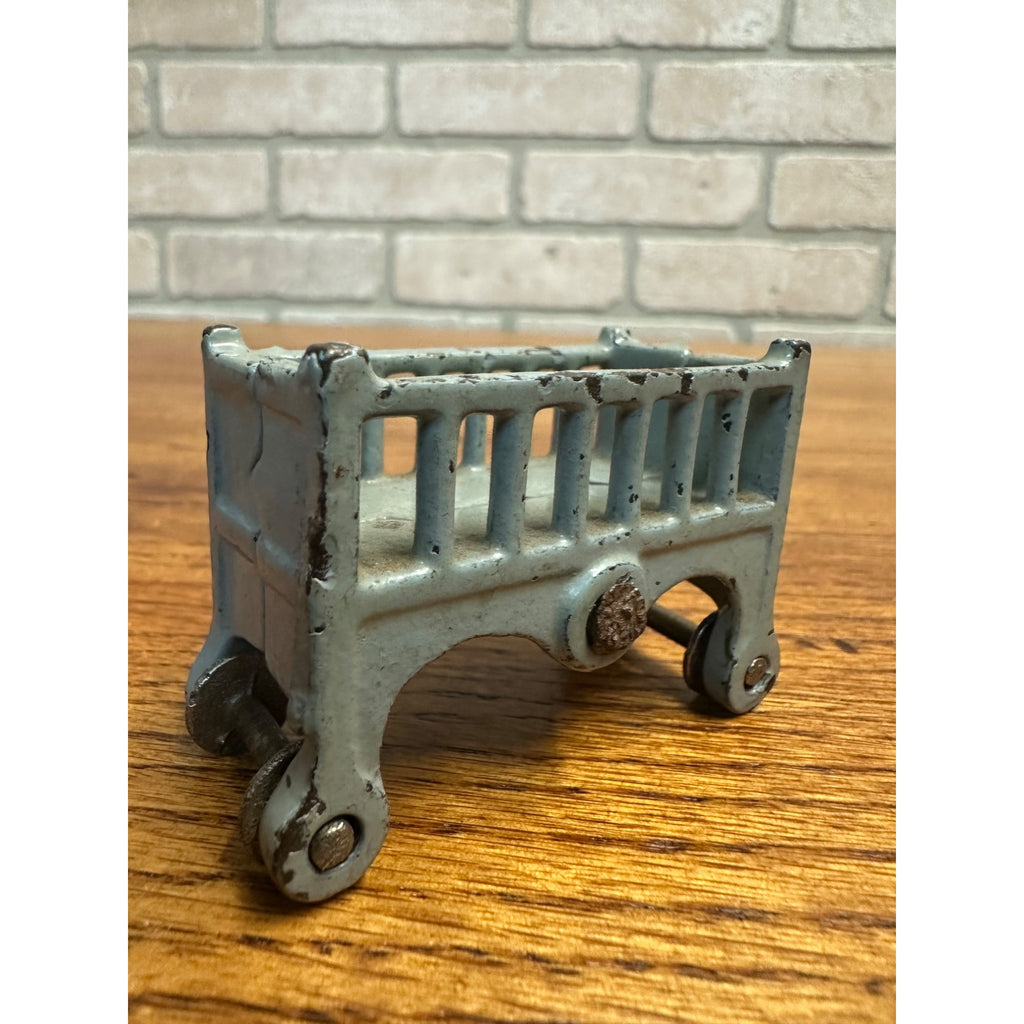 Antique Kilgore Arcade Cast Iron Baby Crib Bed Doll Dollhouse Miniature