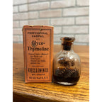 Vintage Glyco-Thymoline Sample Quack Medicine Glass Bottle & Box Kress & Owen Co