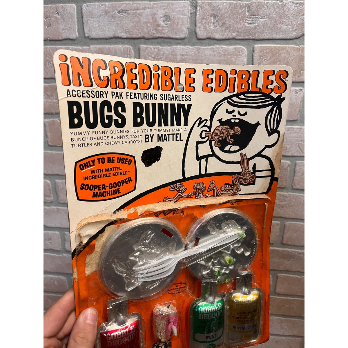 1966 Mattel Incredible Edibles Bugs Bunny Accessory Pak Gobble-Degoop Sooper Gooper