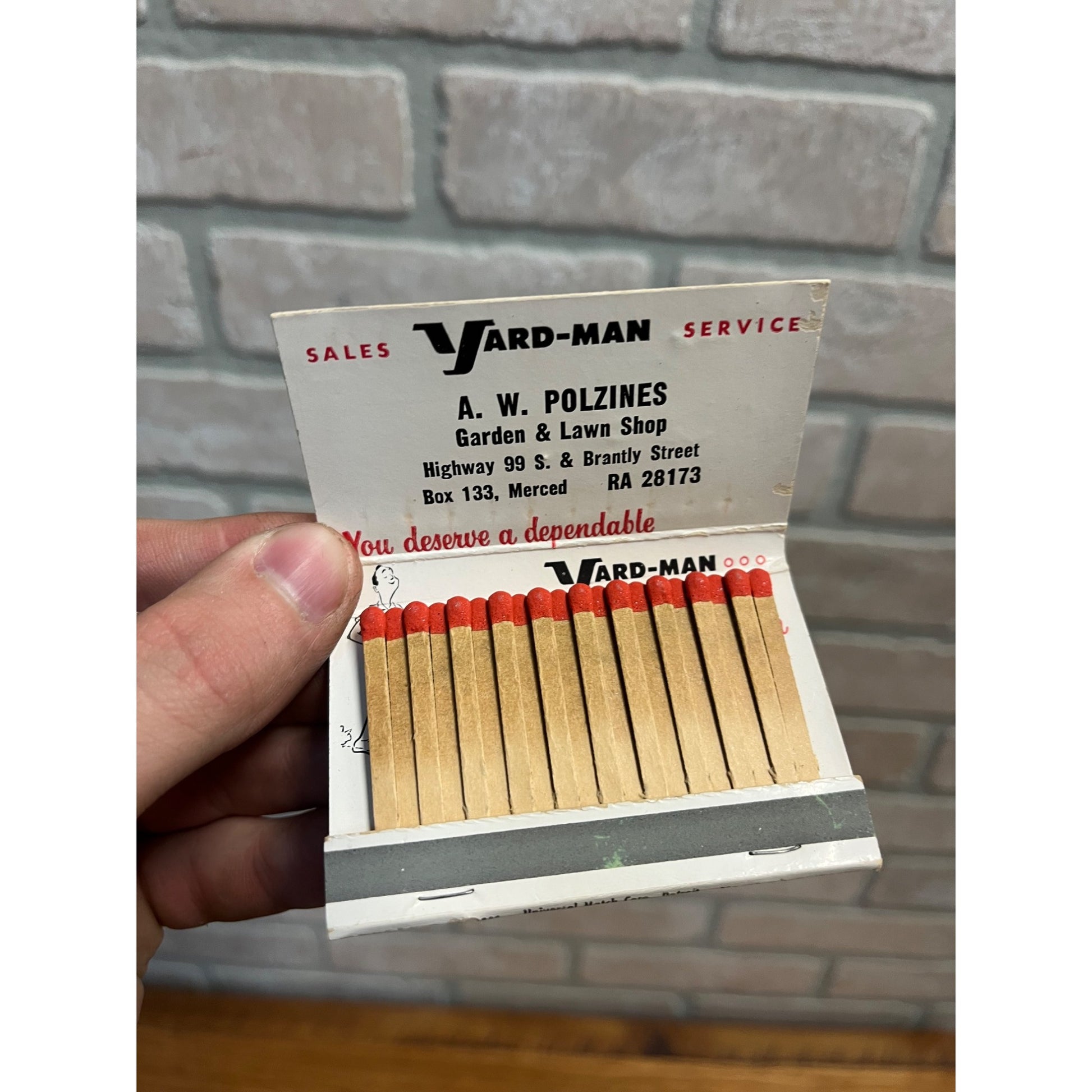 Vintage Yard-Man Lawn Equipment Motorette Matchbook Full Unused