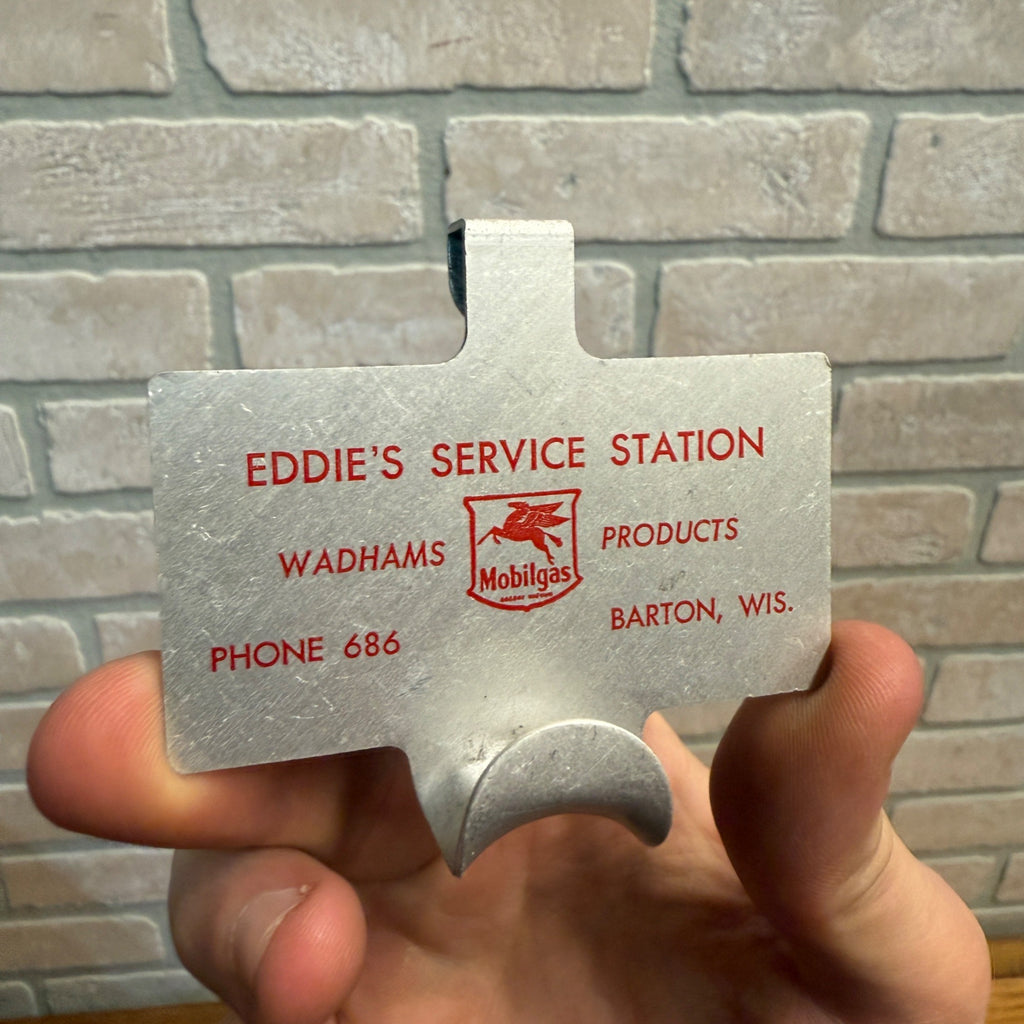 Vintage Wadhams Mobil Service Station Advertising Clip & Salt Shaker Barton Wis