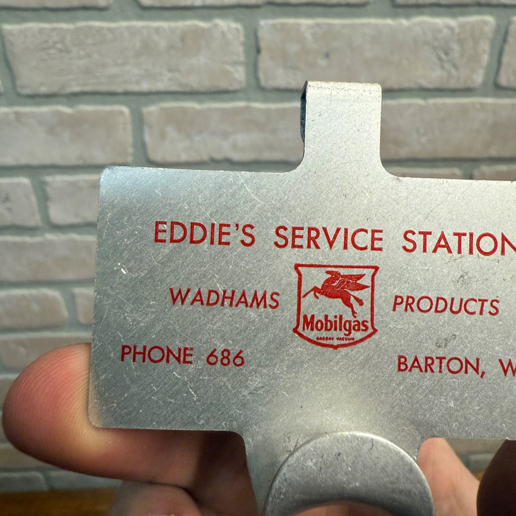 Vintage Wadhams Mobil Service Station Advertising Clip & Salt Shaker Barton Wis