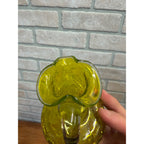Beautiful Vintage GreenCrackle Glass Vase Pitcher Pilgram W/ Sticker