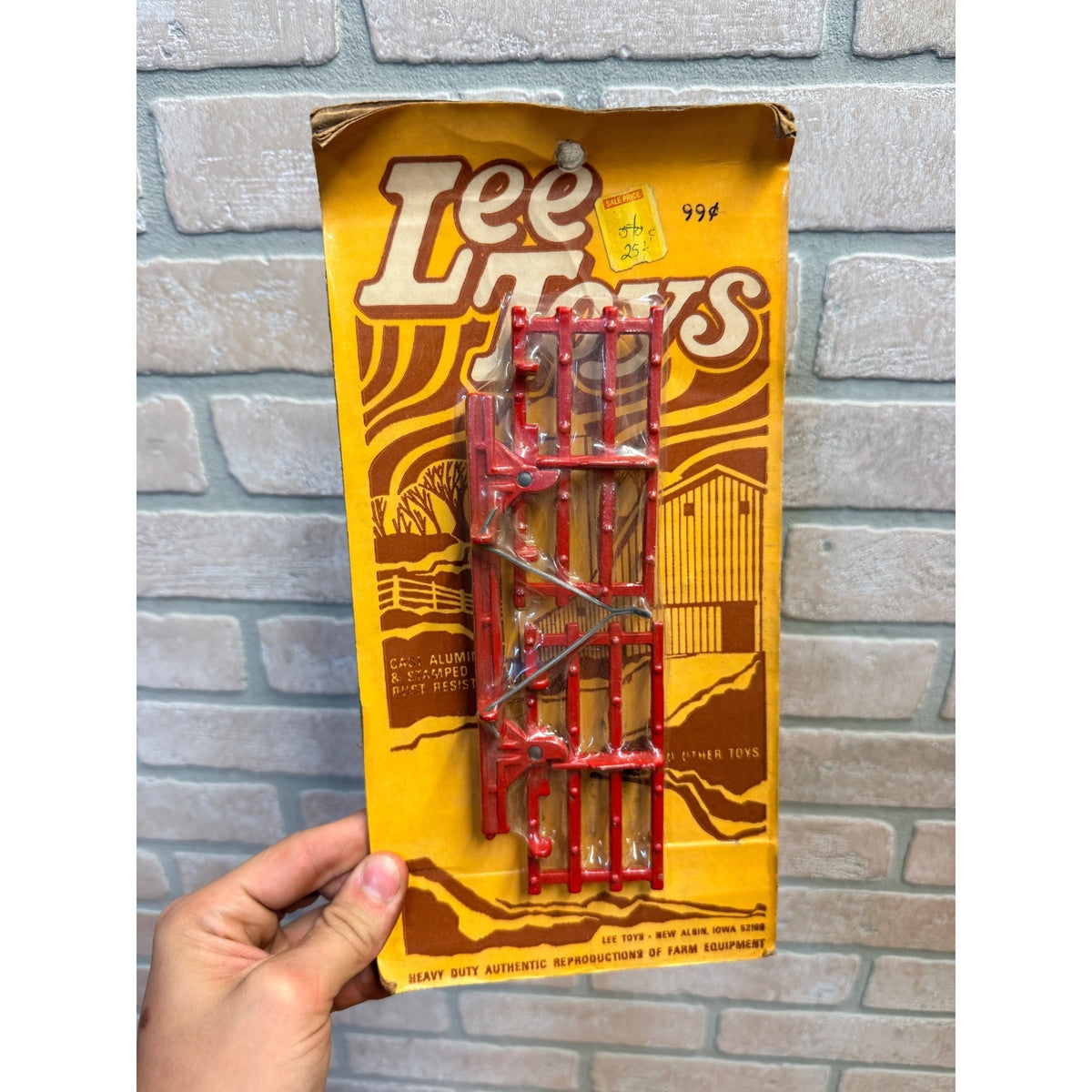 Vintage Cast Aluminum Stamped Steel LEE Farm Toy Tractor Double Drag Sealed NOS