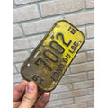 Vintage Fond du Lac Wisconsin Bicycle Bike License Plate Yellow Black 1981