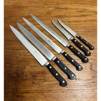 Vintage Germany Sabatier Hoffritz Stainless Steel Chef Knife Knives Set Lot (5)