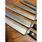 Vintage Germany Sabatier Hoffritz Stainless Steel Chef Knife Knives Set Lot (5)