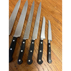 Vintage Germany Sabatier Hoffritz Stainless Steel Chef Knife Knives Set Lot (5)