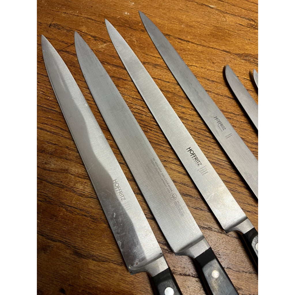 Vintage Germany Sabatier Hoffritz Stainless Steel Chef Knife Knives Set Lot (5)