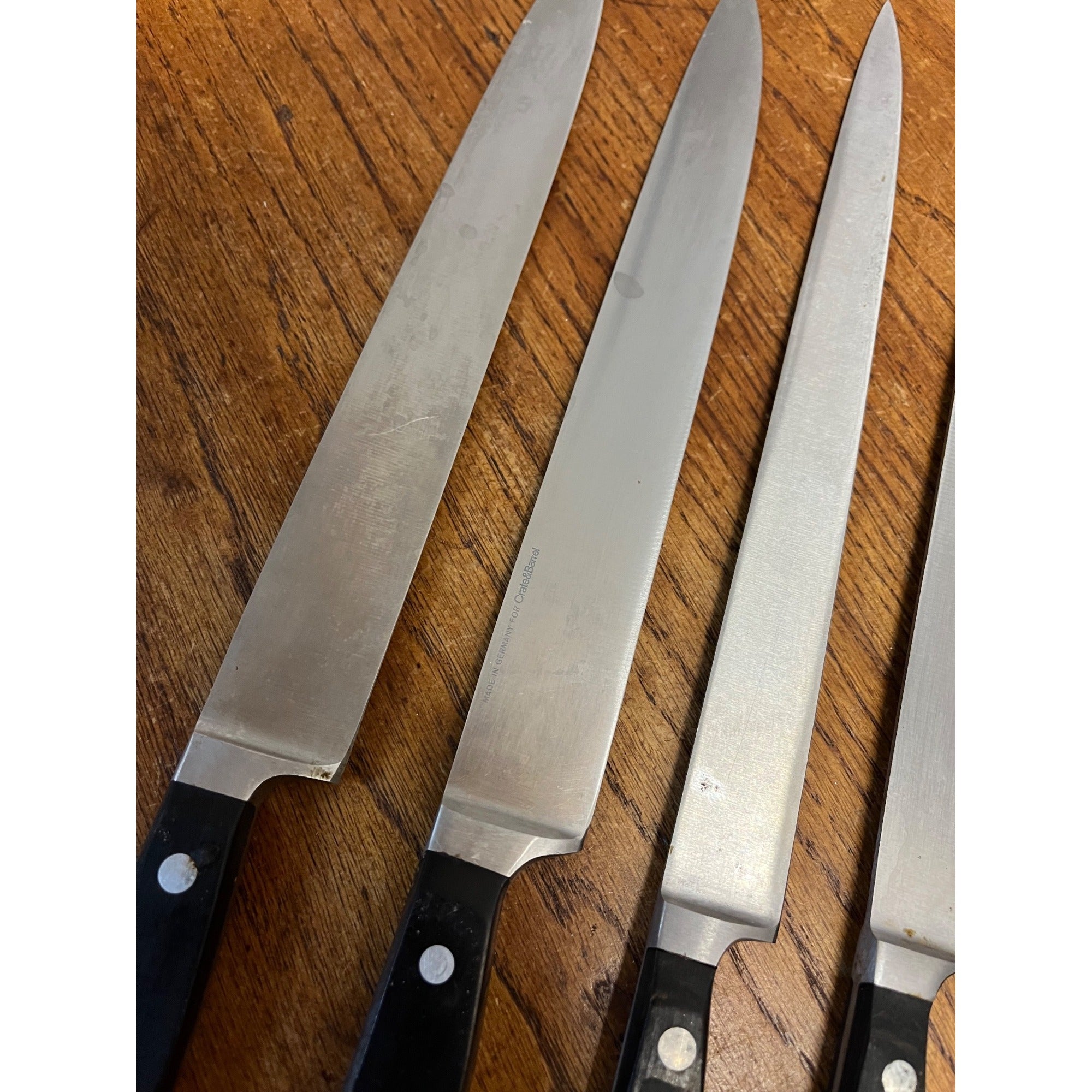 Vintage Germany Sabatier Hoffritz Stainless Steel Chef Knife Knives Set Lot (5)