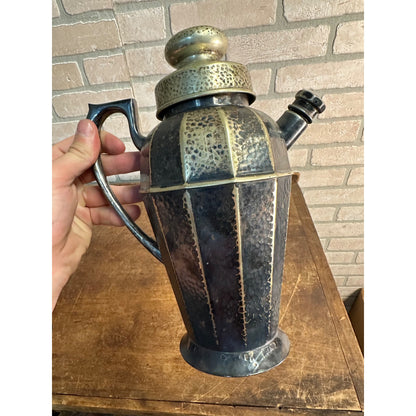 Antique Apollo Hand Hammered Silver Cocktail Shaker by Bernard Rice's Sons