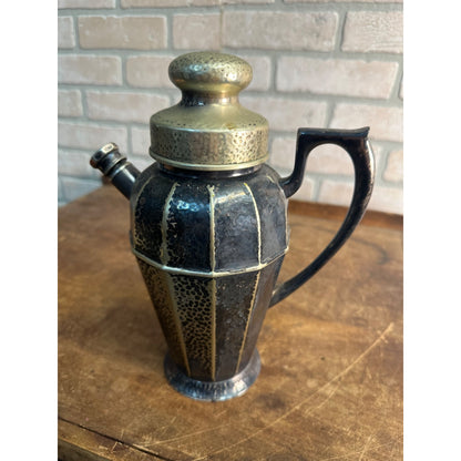 Antique Apollo Hand Hammered Silver Cocktail Shaker by Bernard Rice's Sons