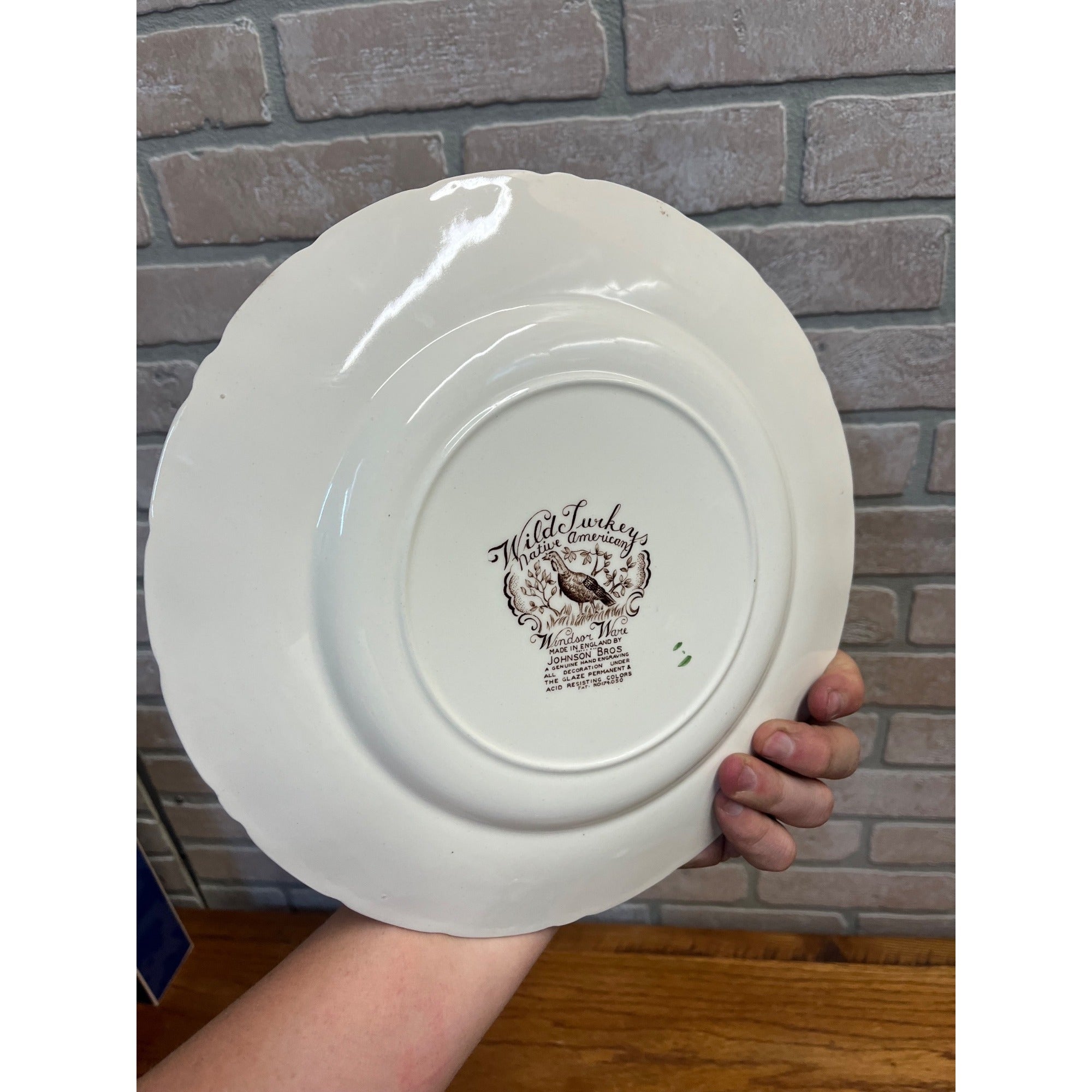 Vintage Windsor Ware Glazed Wild Turkey Dinner Plates Set of Four (4) Johnson Bros. England Thanksgiving