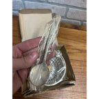 Leonard Silver Plate & Crystal 2 PC sauce set No 351 NOS NEW OLD STOCK BOX