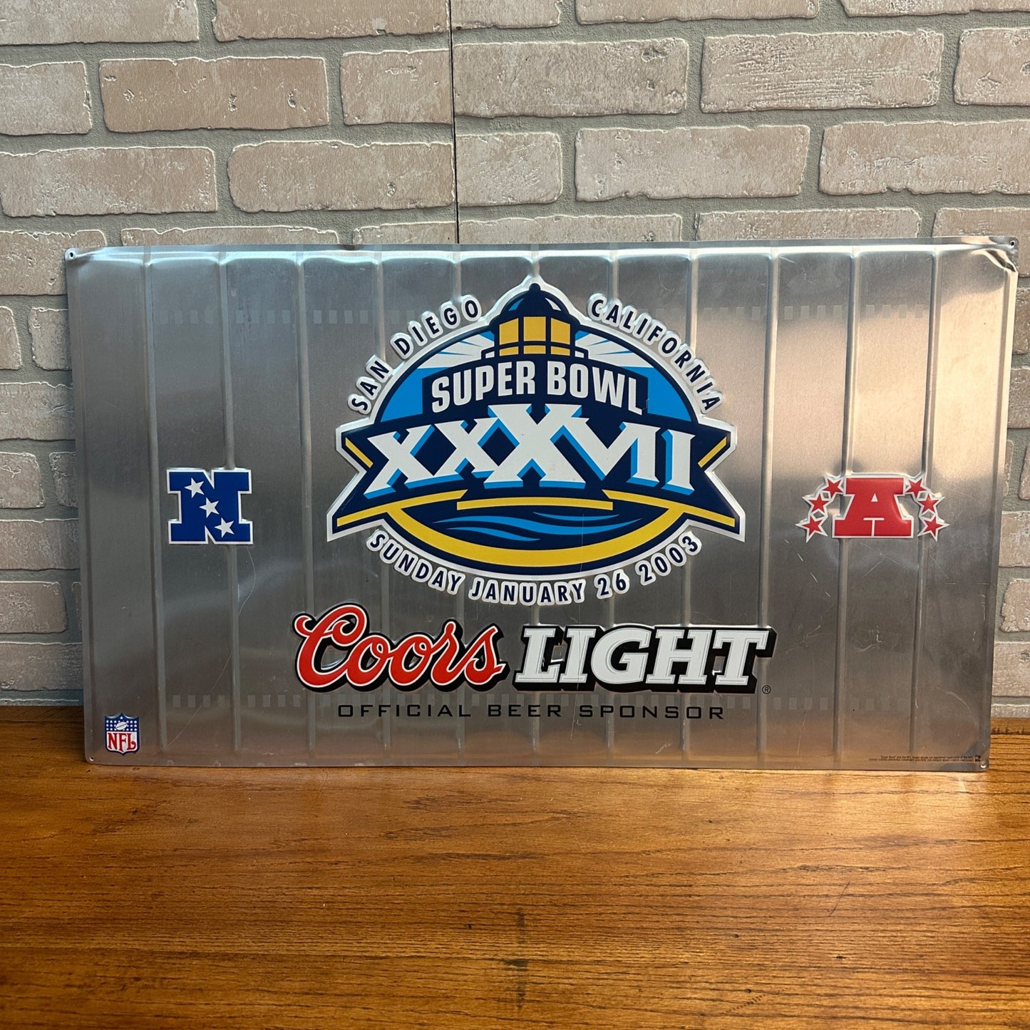 Coors Light Super Bowl XXXVII  Tin Bar Pub Sign Raiders Buccaneers