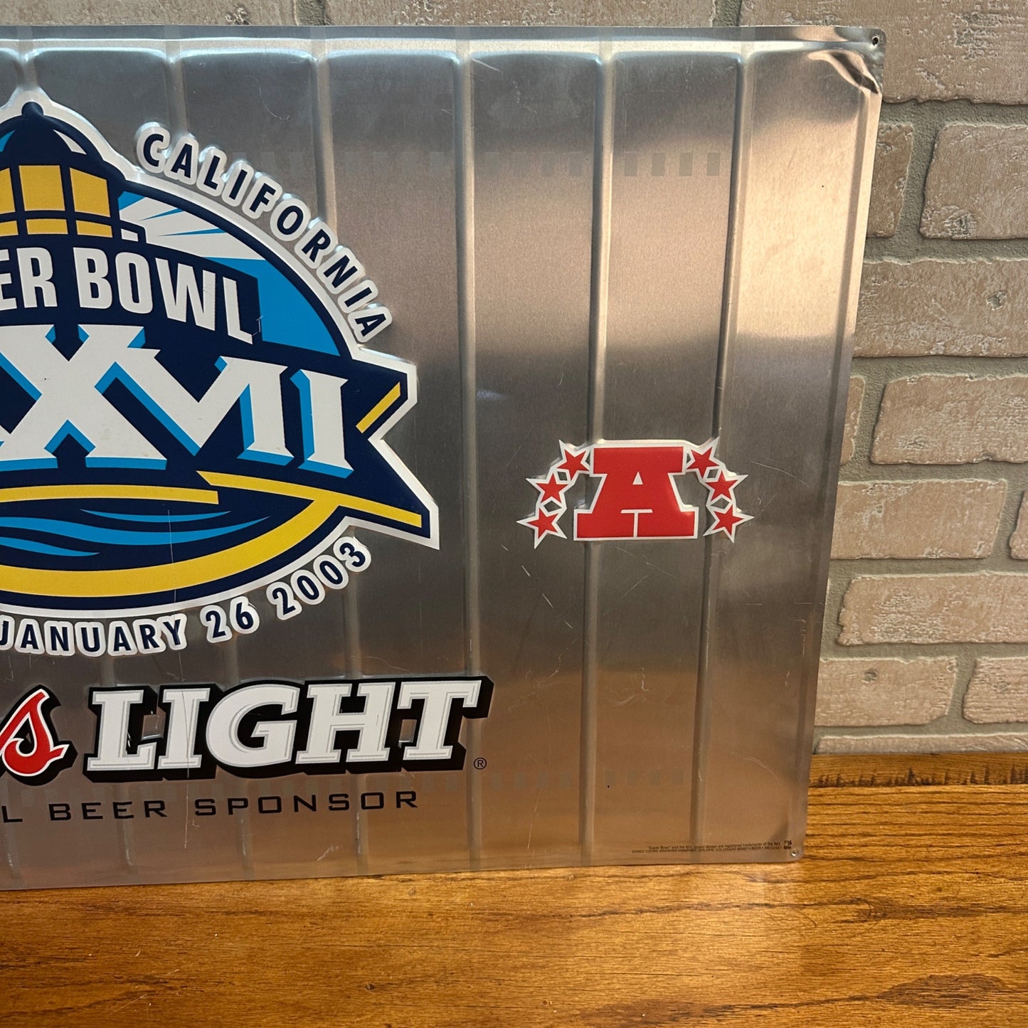 Coors Light Super Bowl XXXVII  Tin Bar Pub Sign Raiders Buccaneers