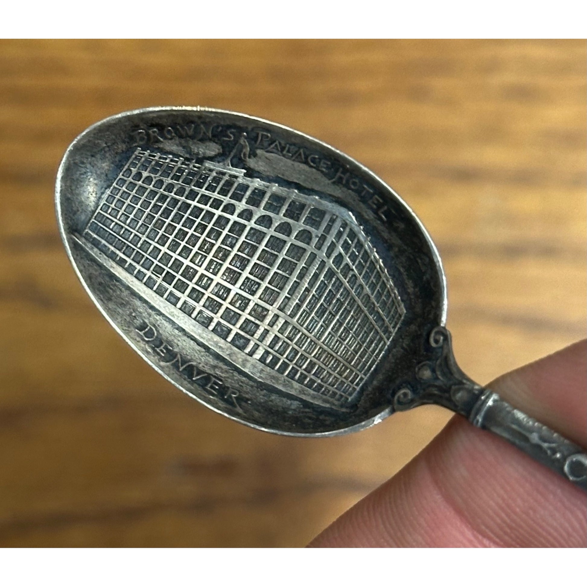 Vintage Colorado Sterling Silver Spoon Lot (2) Brown's Palace Hotel Denver