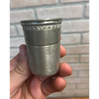 Antique Victorian Sewing Thimble Shot Glass Silver Plated 2.25" Novelty