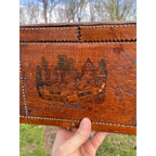 Antique Tramp Art Wooden Box Chipped Carved Notched Folk Art AAFA Primitive