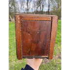 Antique Tramp Art Wooden Box Chipped Carved Notched Folk Art AAFA Primitive