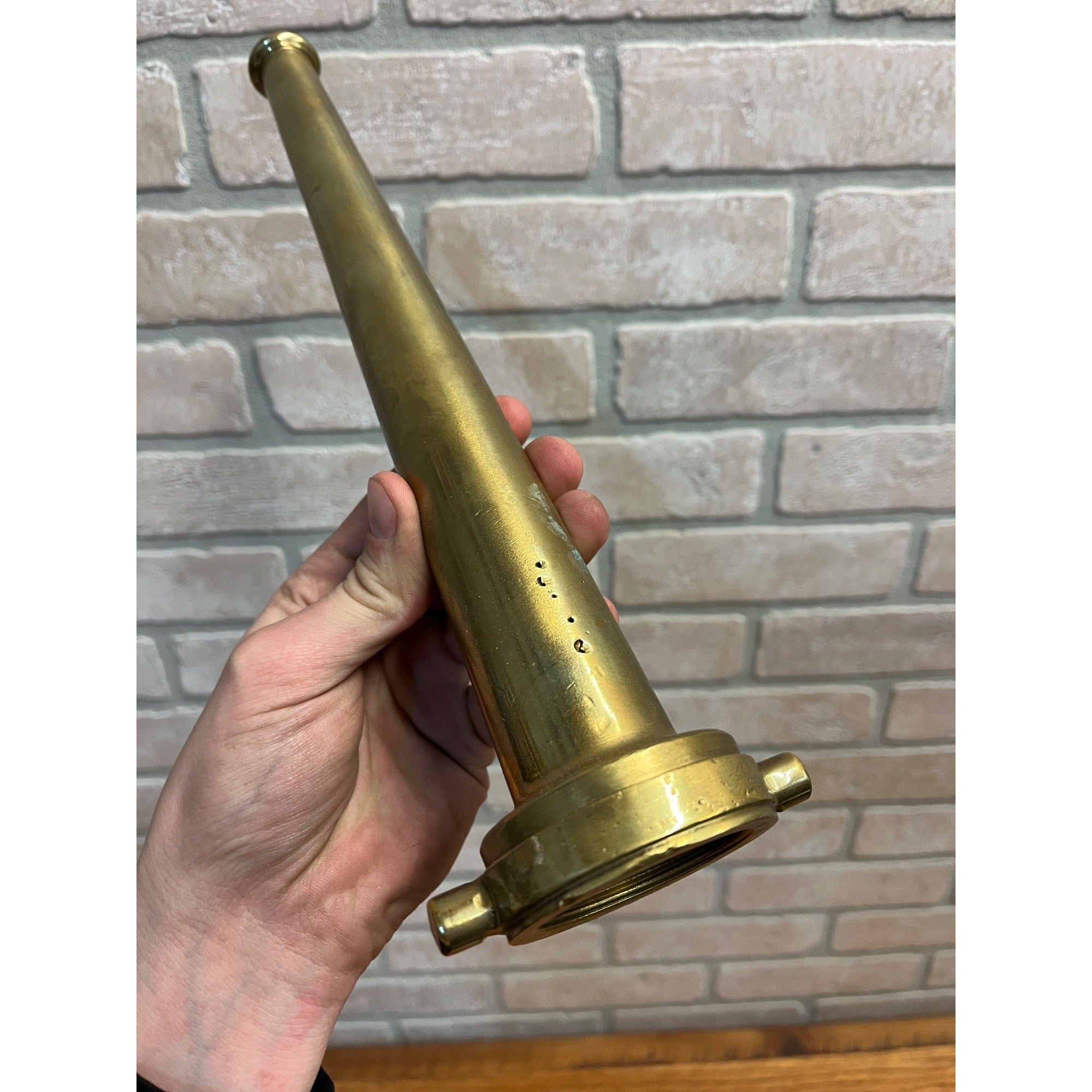 Vintage Brass Fire Hose Nossle Tool Steampunk Decor12" tall