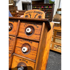 Original Primitive 19th c. Wooden Spice Cabinet 8 Drawers Farmhouse Kitchen Decor