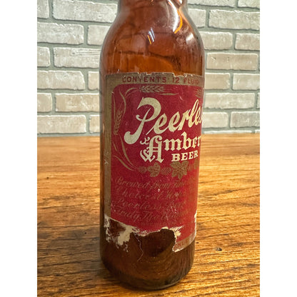 1946 IRTP Peerless Amber paper label Beer Bottle LaCrosse, WI,