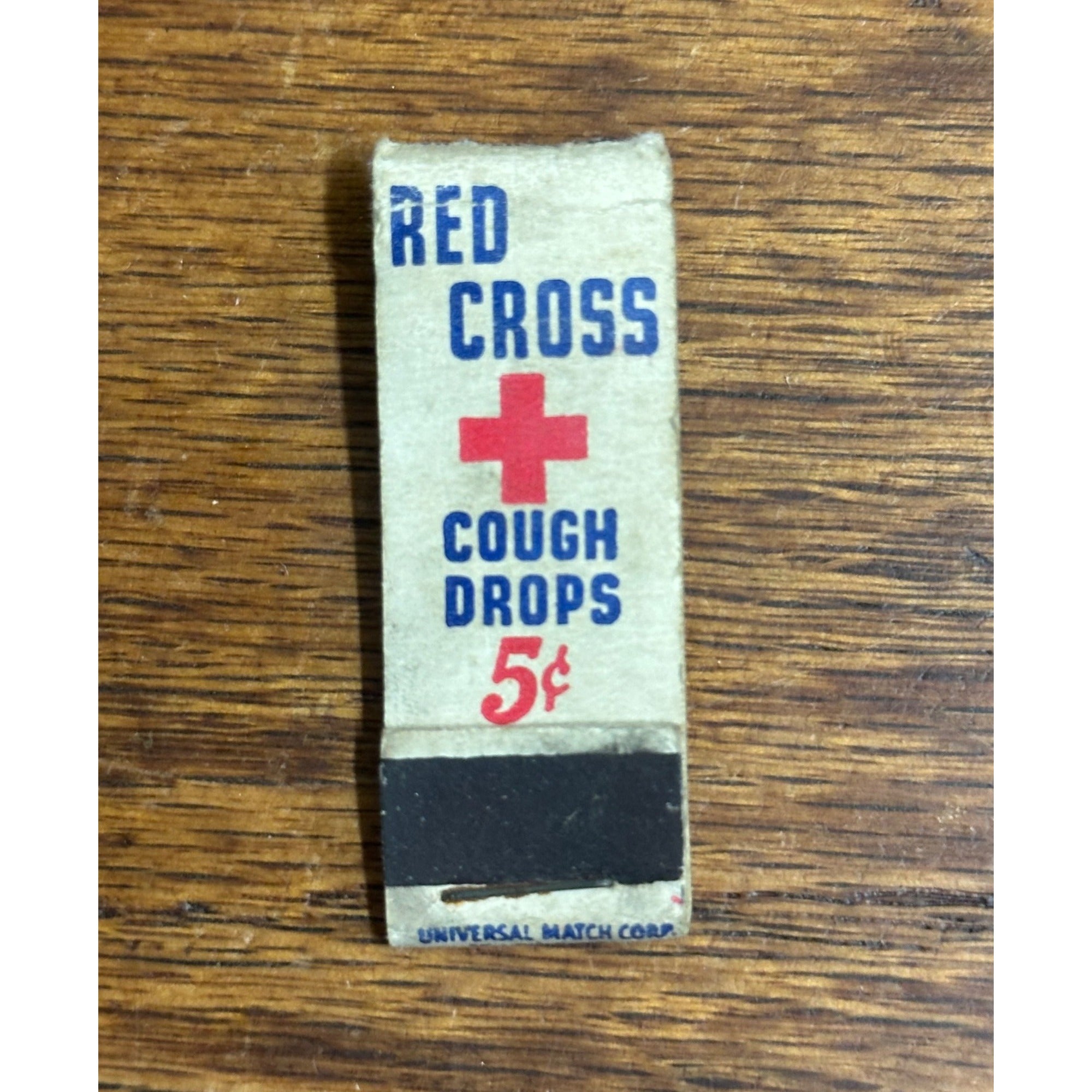 Vintage 1930s Red Cross Cough Drops Matchbook  Unstruck Matches