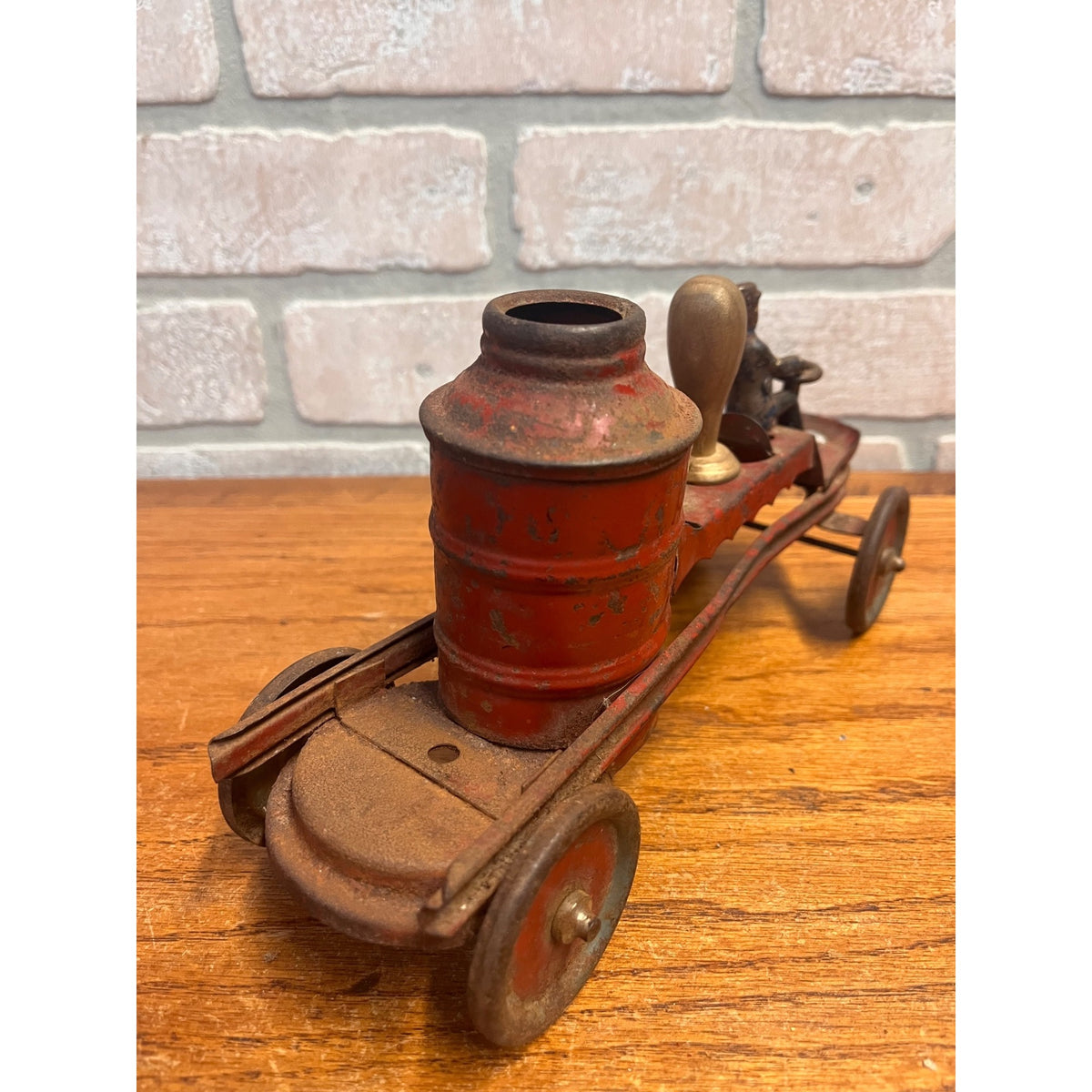 Vintage 1920s Kingsbury Steam Engine Fire Pumper & Ladder Truck Pressed Steel