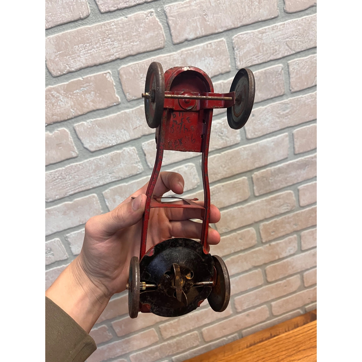 Vintage 1920s Kingsbury Steam Engine Fire Pumper & Ladder Truck Pressed Steel