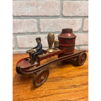 Vintage 1920s Kingsbury Steam Engine Fire Pumper & Ladder Truck Pressed Steel