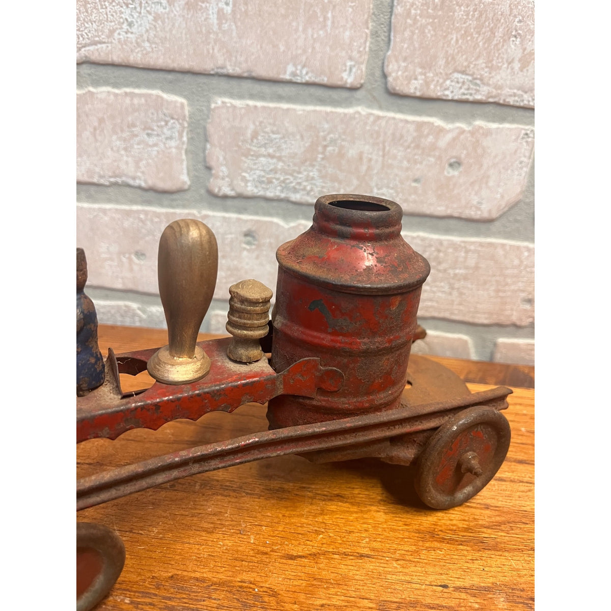 Vintage 1920s Kingsbury Steam Engine Fire Pumper & Ladder Truck Pressed Steel