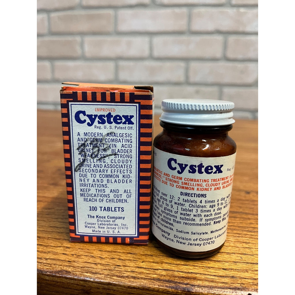 Vintage Cystex Bladder Treatment 100 Tablets Bottle with Box