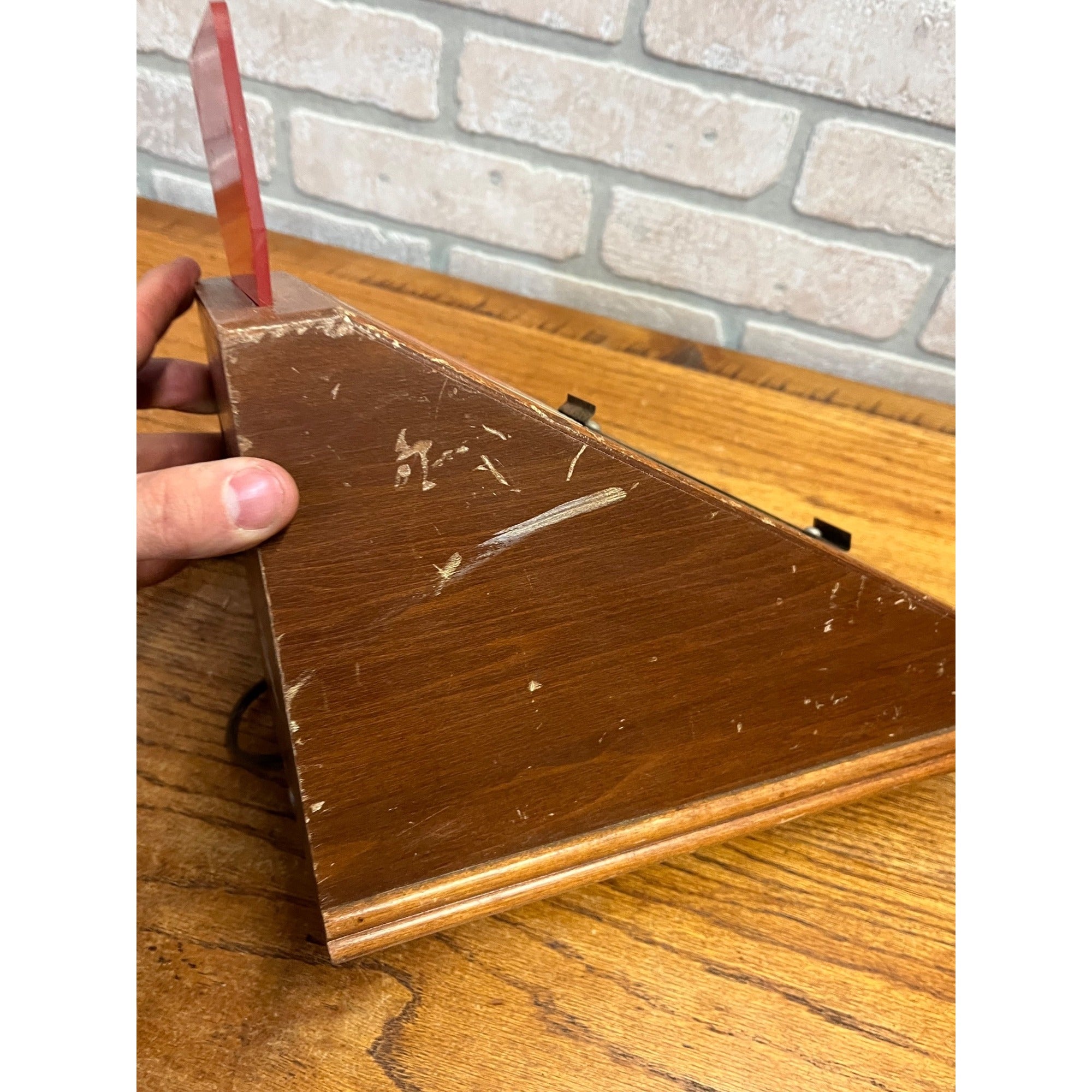 Vintage Schick Shaving Razor Lighted Store Display Stand Wood Case