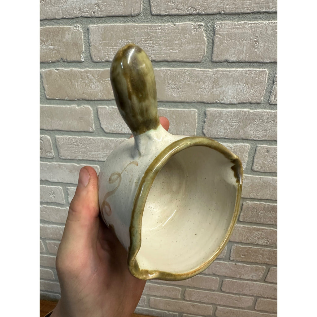 John B. Taylor Louisville Pottery Harvest Pear Double Spout Pipkin Sauce Pot 2"